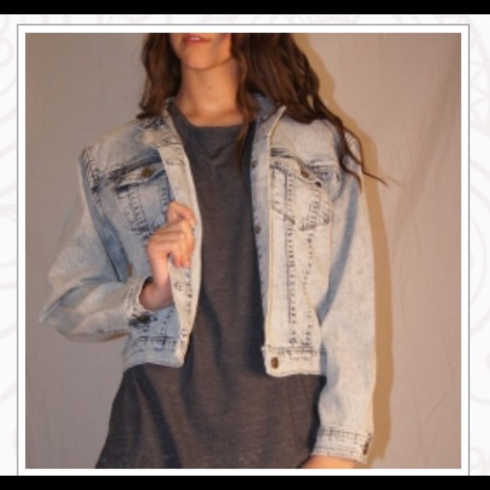 Denim hooded bomber jacket