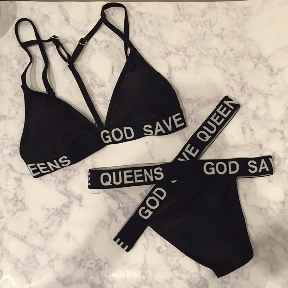 GOD SAVE QUEENS SWIMSUIT DUPE SEEN ON KYLIE JENNER - Picture 2 of 4