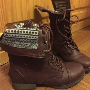 Plum combat boots