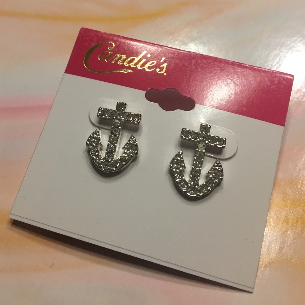 Candie's Anchor Stud Earrings NWT