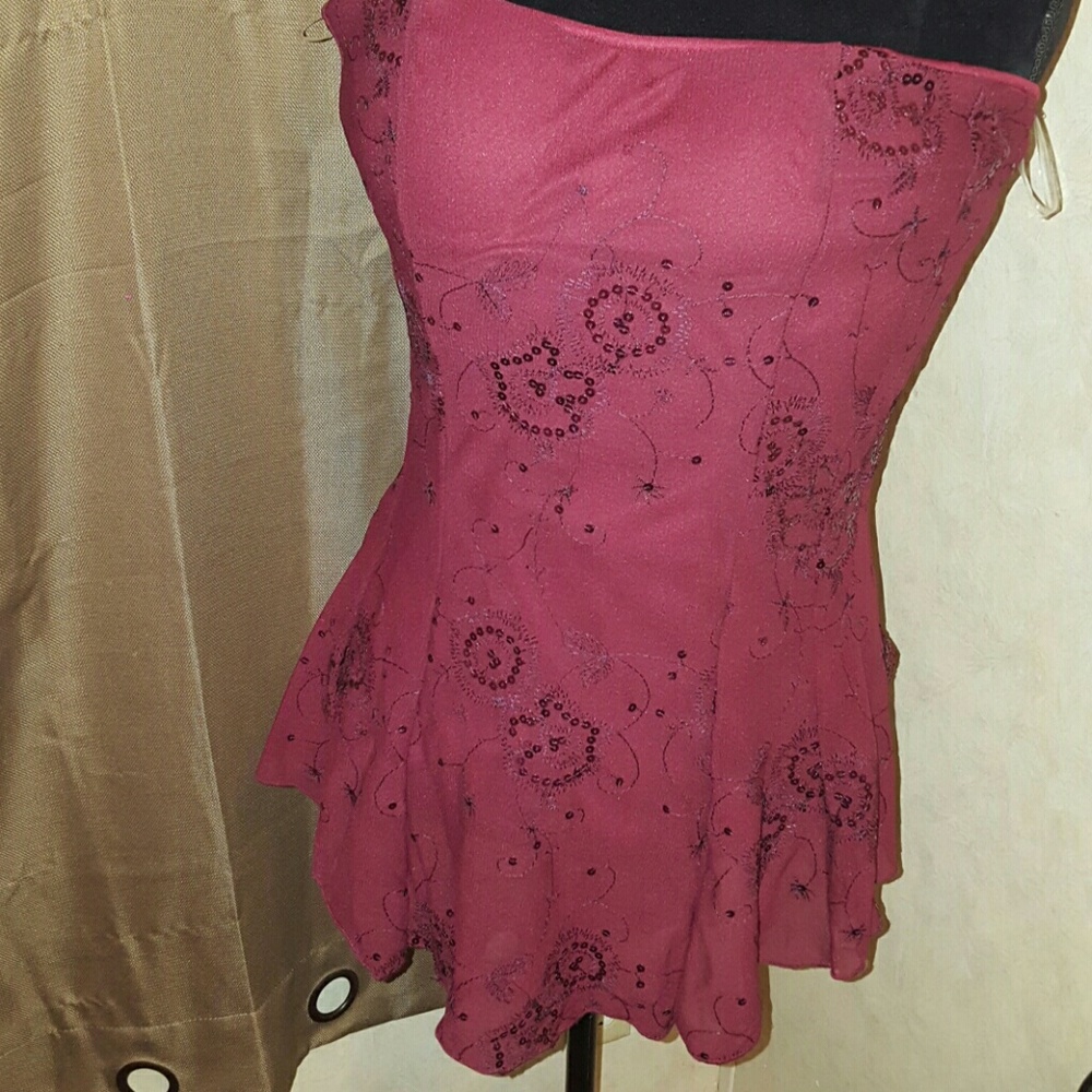 2 time Host Pick  Plus Size Wine with Sequins - Picture 2 of 6