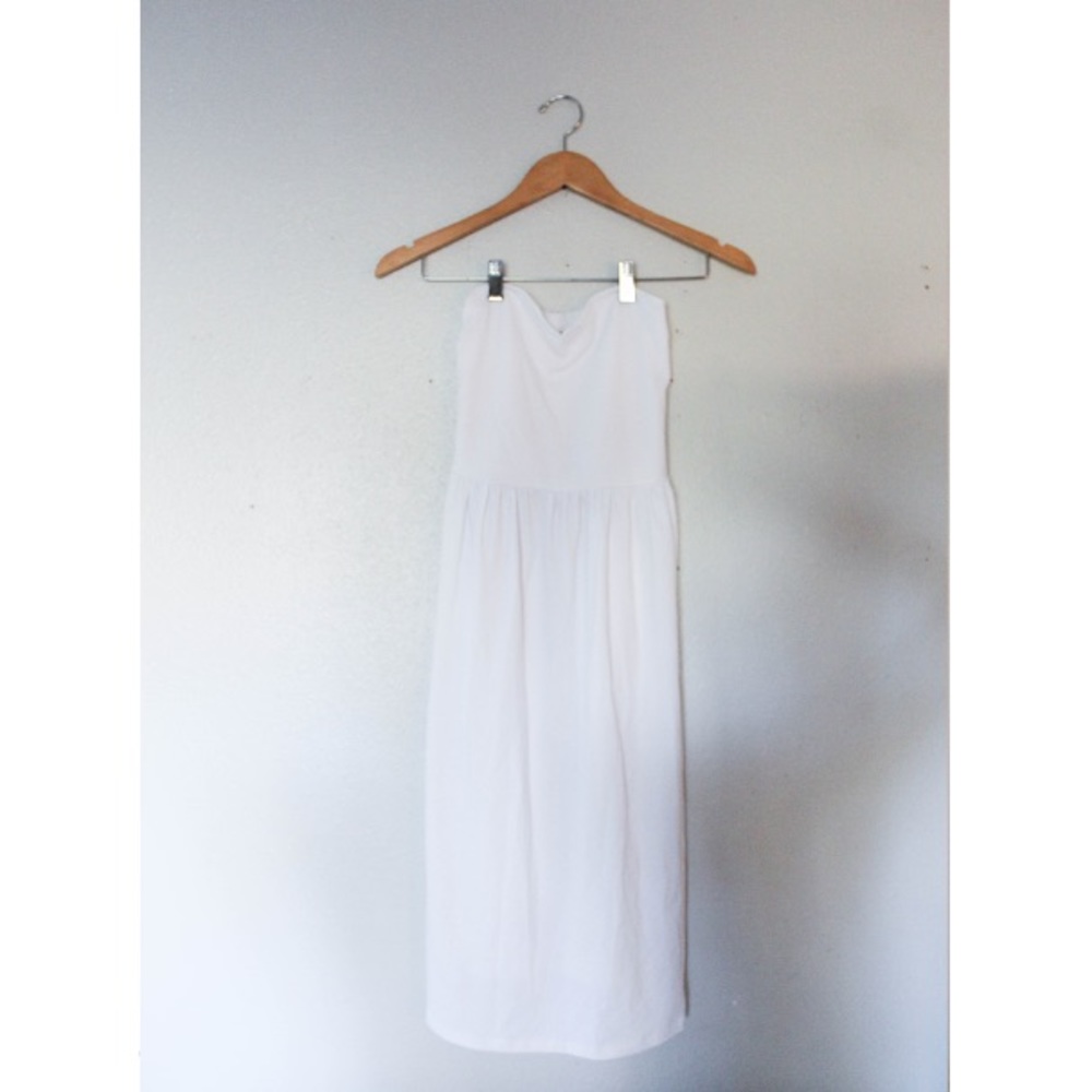ASOS Bandeau Midi Dress in White