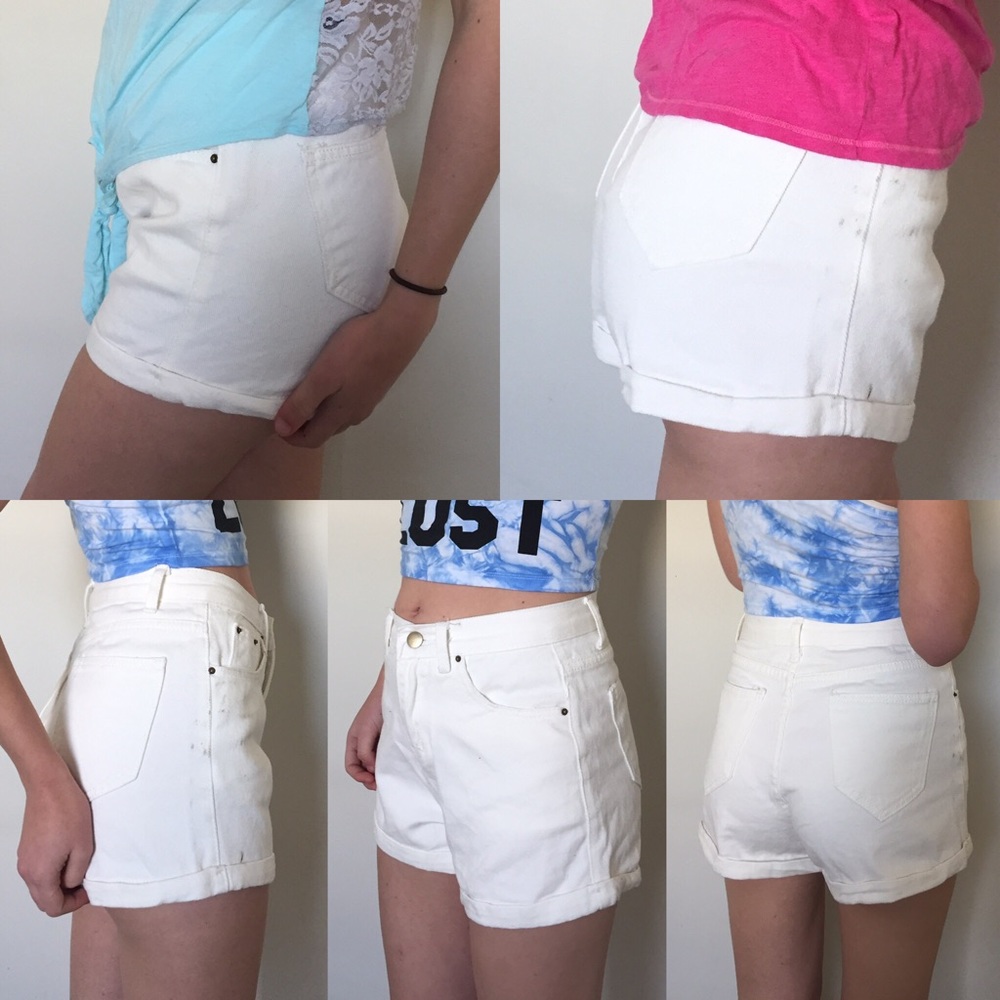 White high waisted shorts