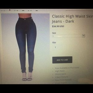 Classic high waisted dark jeans size 1
