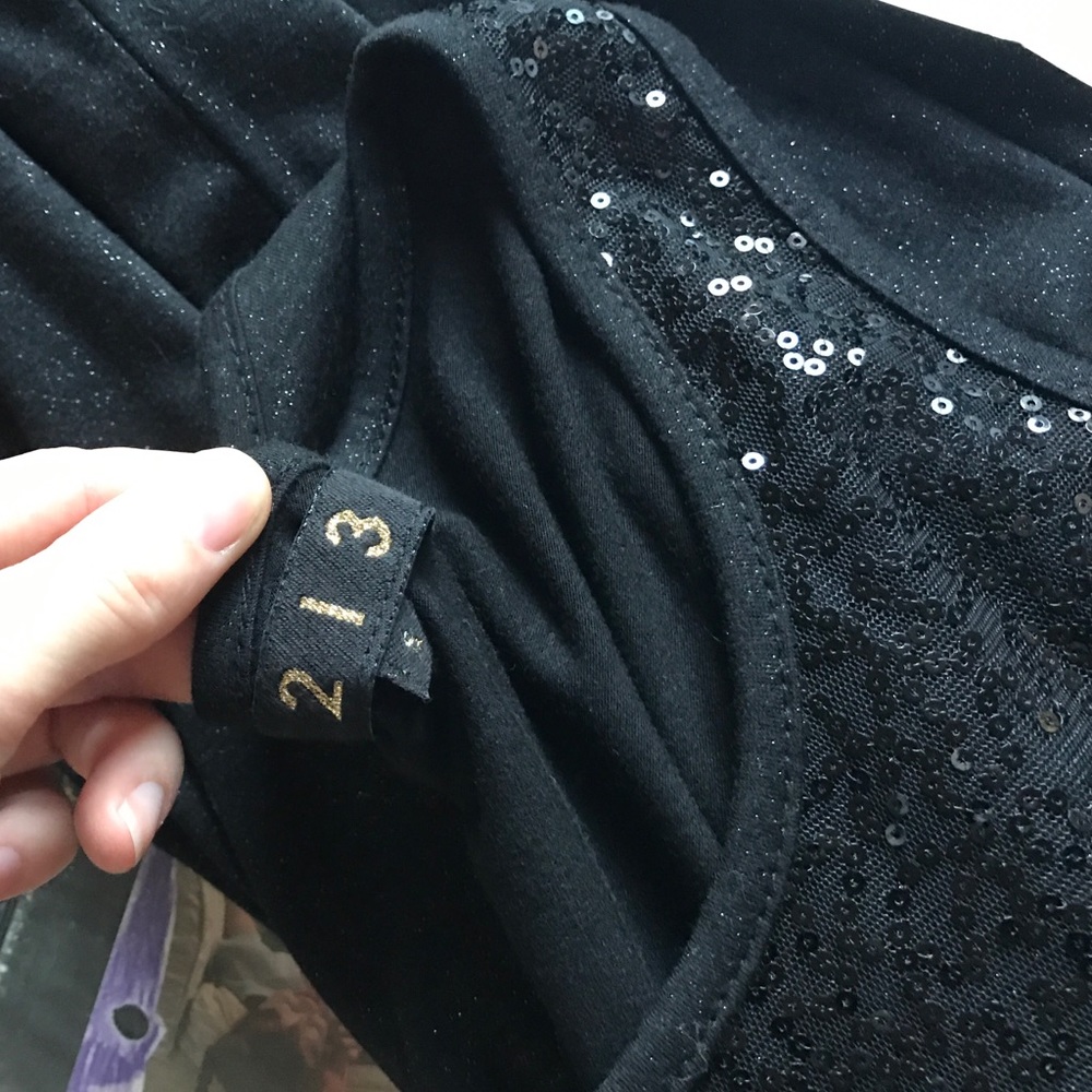 SOLD 213 Black Sequince Soft Cotton Pleated - Picture 3 of 4