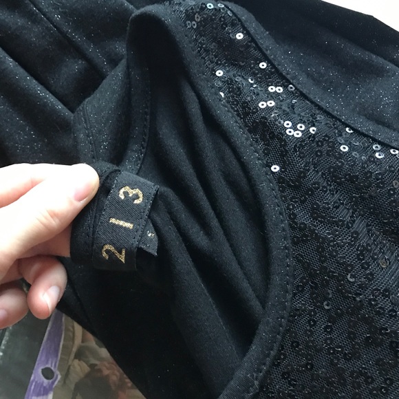 SOLD 213 Black Sequince Soft Cotton Pleated - Picture 3 of 4