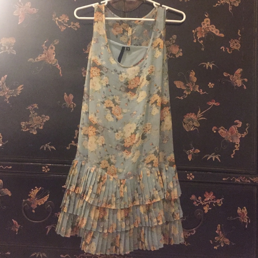 SOLD // Baby blue floral 30s flapper dress