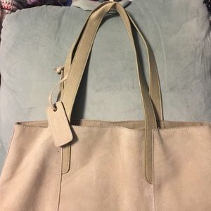Sand suede tote bag