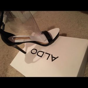 Black "Aldo" Open Toe Heels