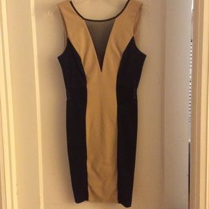 Bebe faux leather and mesh dress