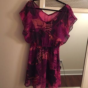 Express flower dress, polyester, bright!