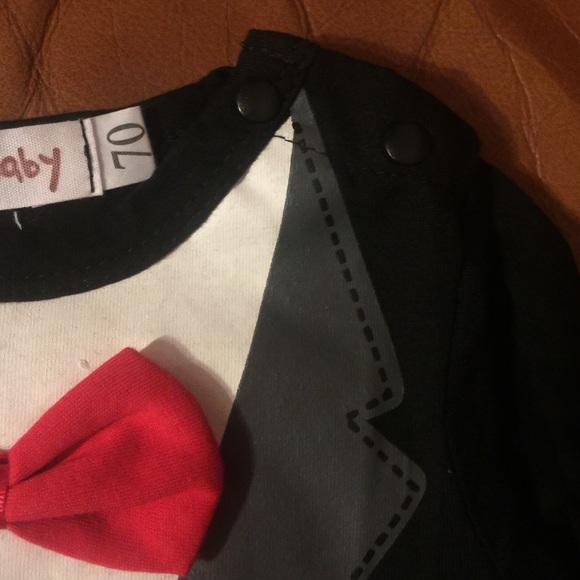 Baby tuxedo onesie/romper - Picture 2 of 4
