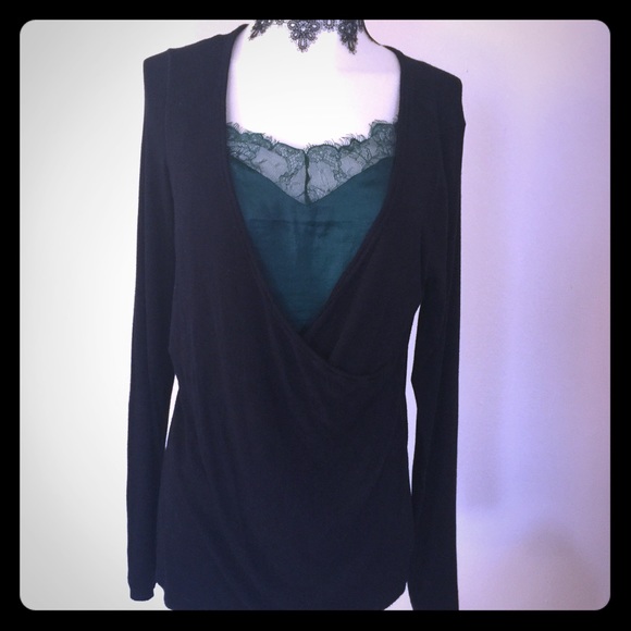 Free People Tops - Free People Black Wrap Tunic Top ML Classic Style
