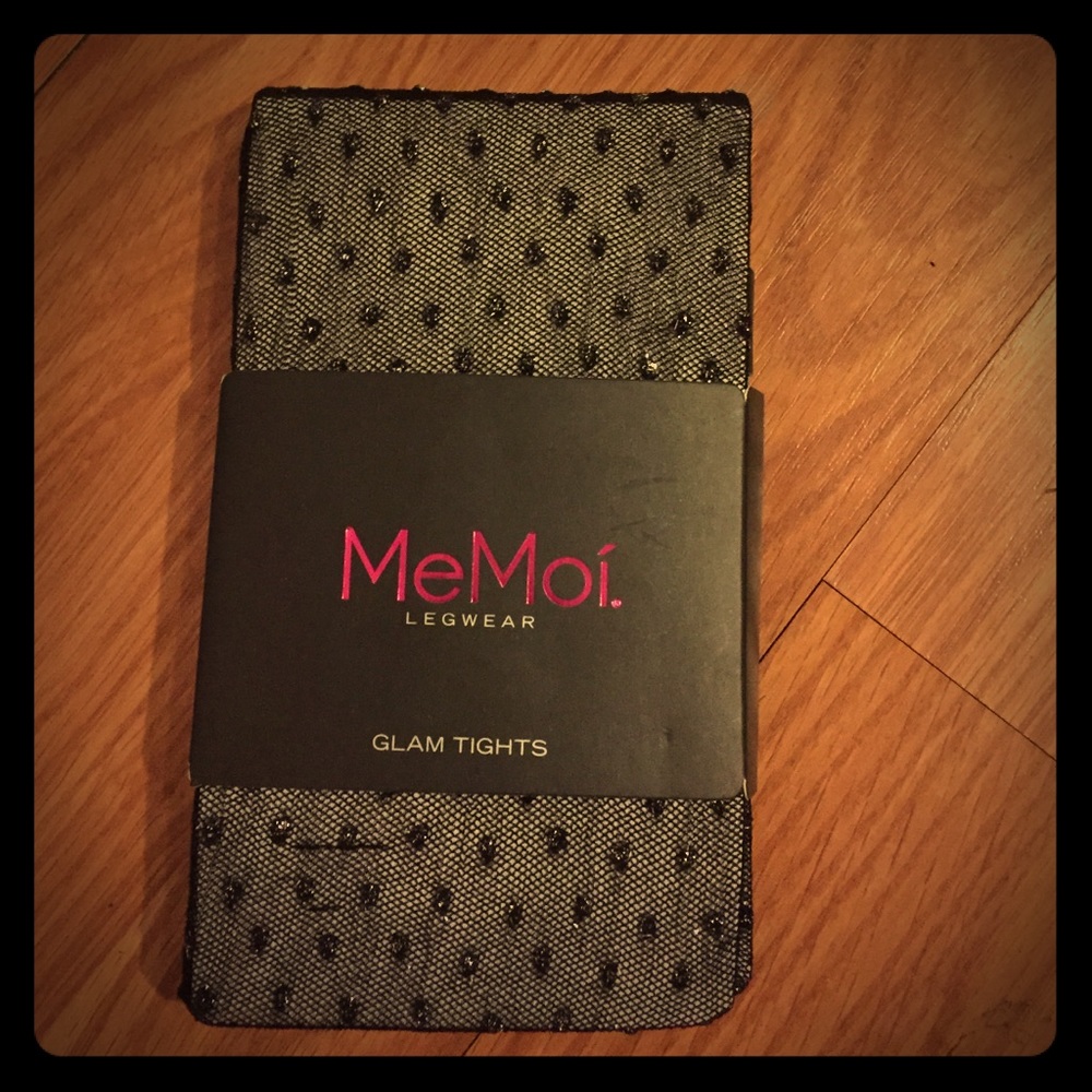 Black Sparkly MeMoi Legwear Size M/L