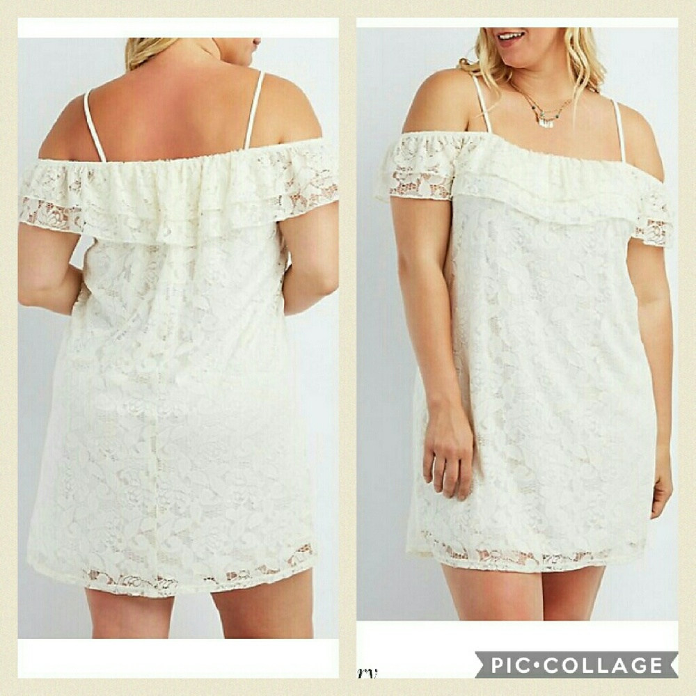 Lace shoulder dress