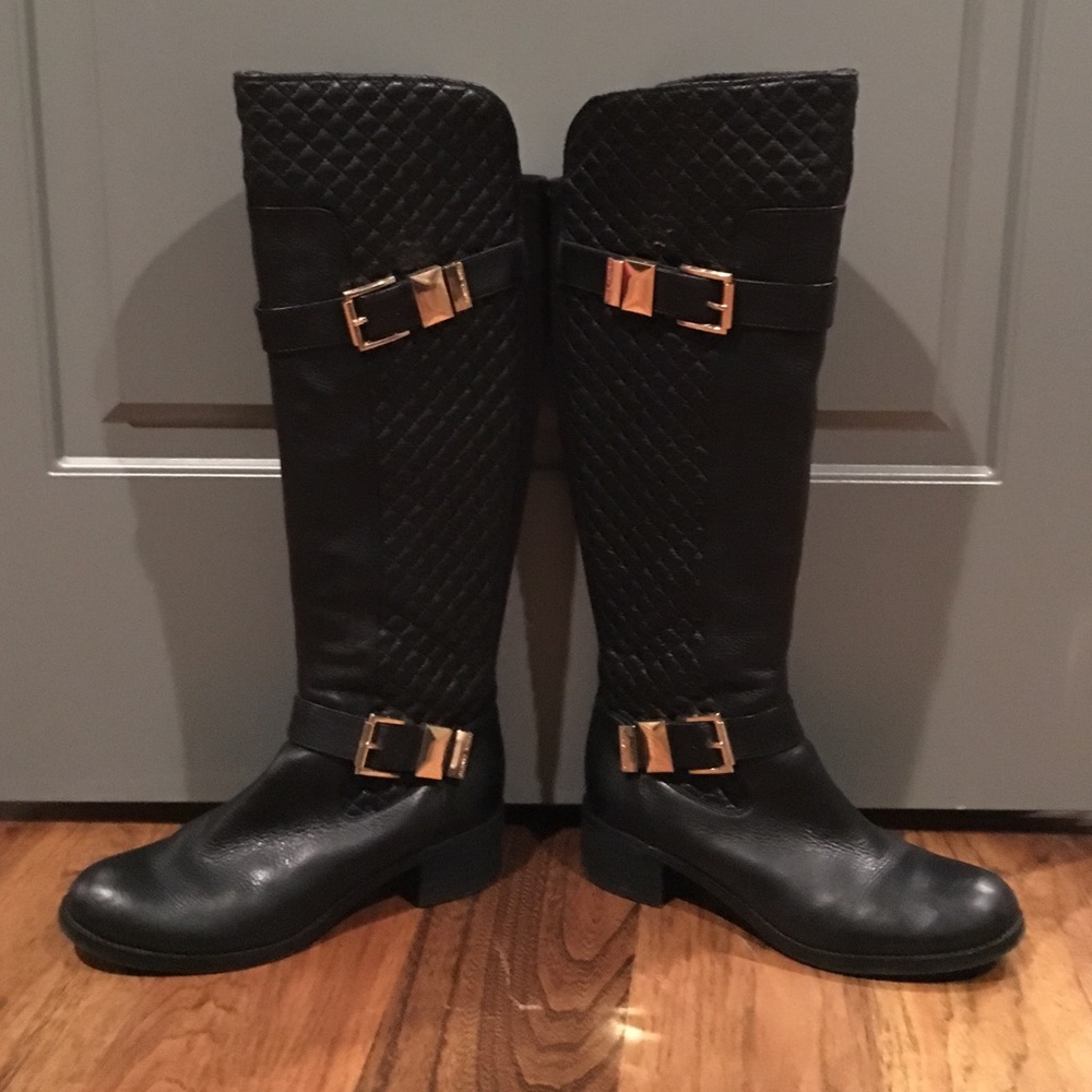 Vince Camuto black leather boots