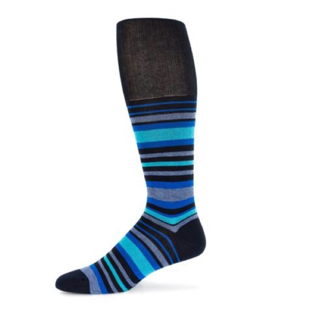 Blue Striped Dress Socks