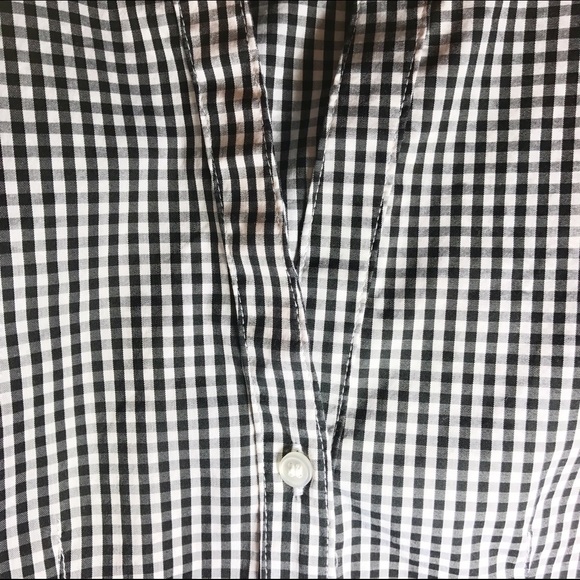 H&M Cap Sleeve Checkered Button Down Blouse Sz 16 - Picture 4 of 4