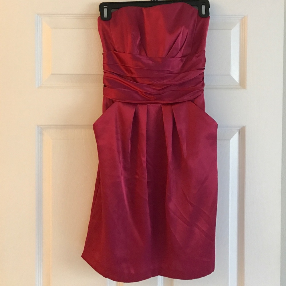 Davids bridal raspberry pink bridesmaid dress