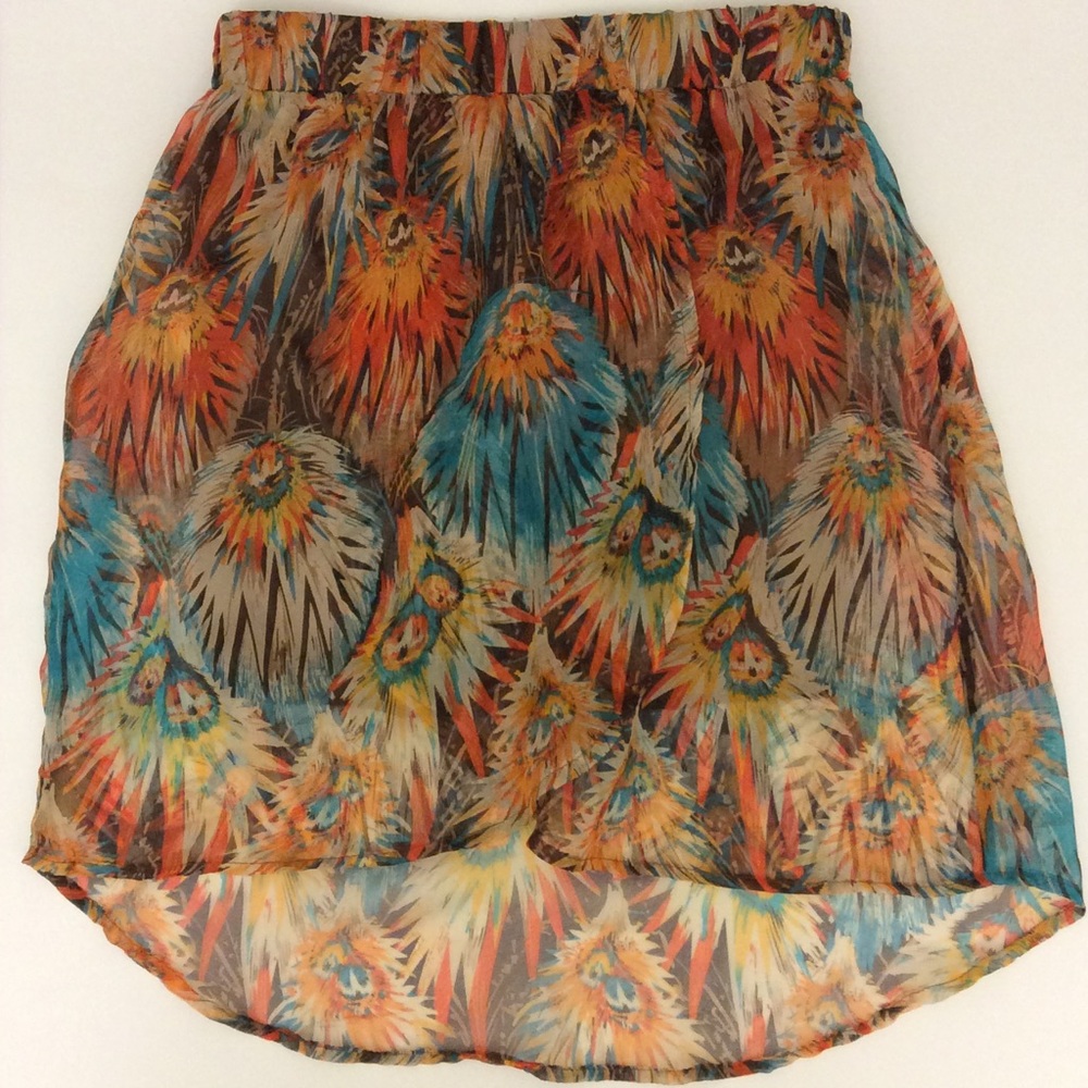 Rachel and Chloe feather print skirt