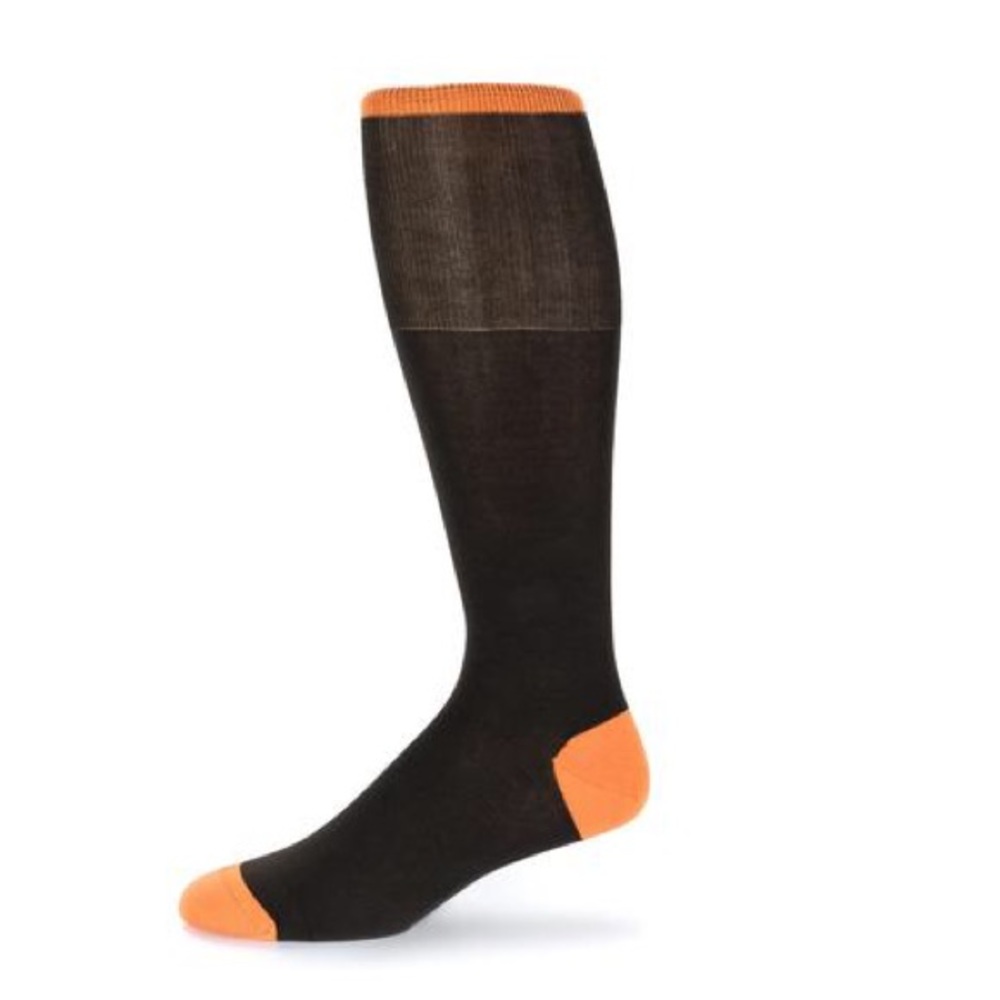 Orange Solid Dress Socks