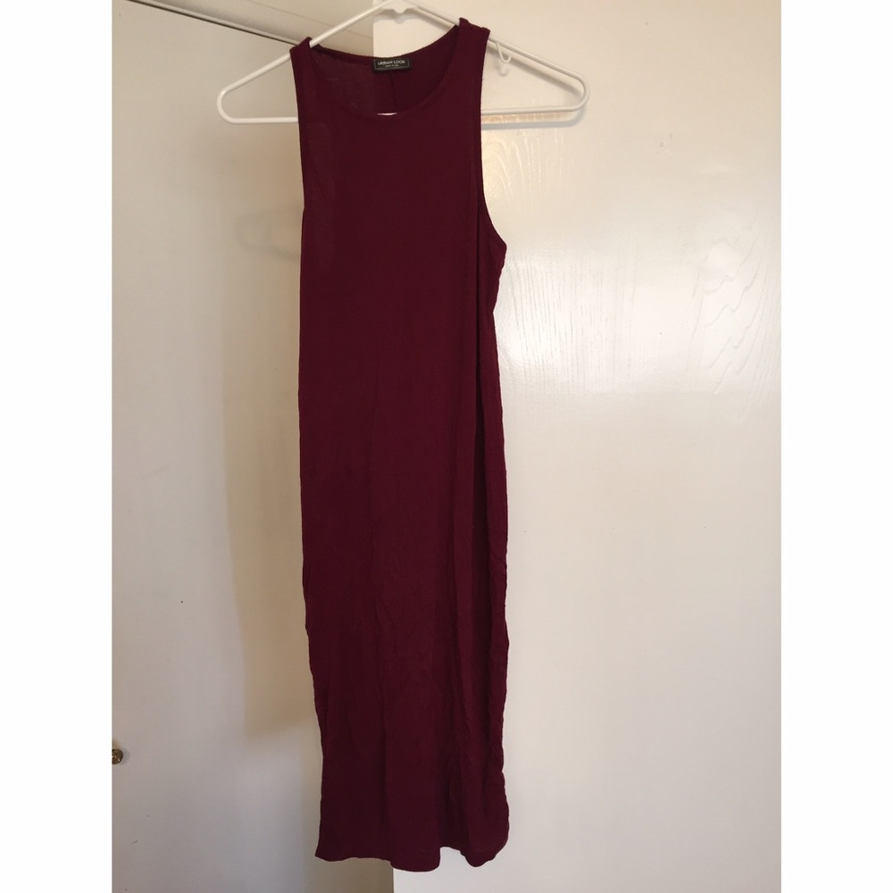 maroon long dress