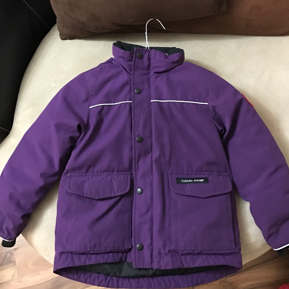 Kids Purple Canada Goose Coat