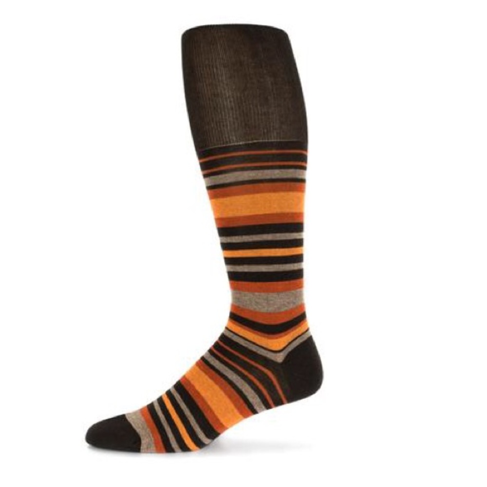 Orange Striped Dress Socks