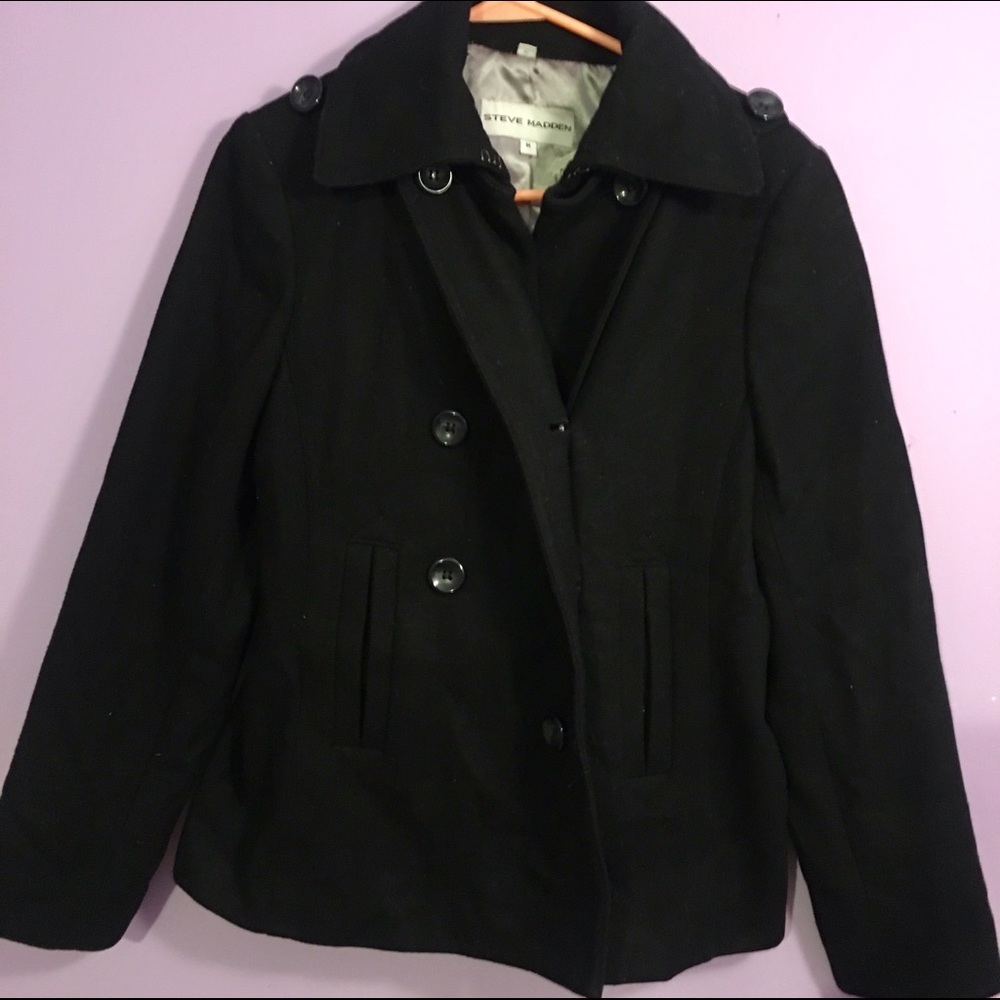 Steven Madden Black Peacoat - Medium