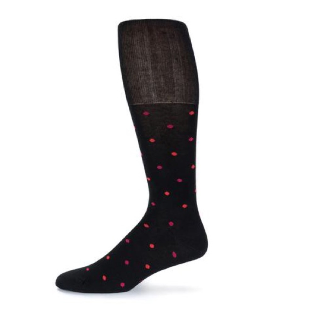 Red Dotted Dress Socks