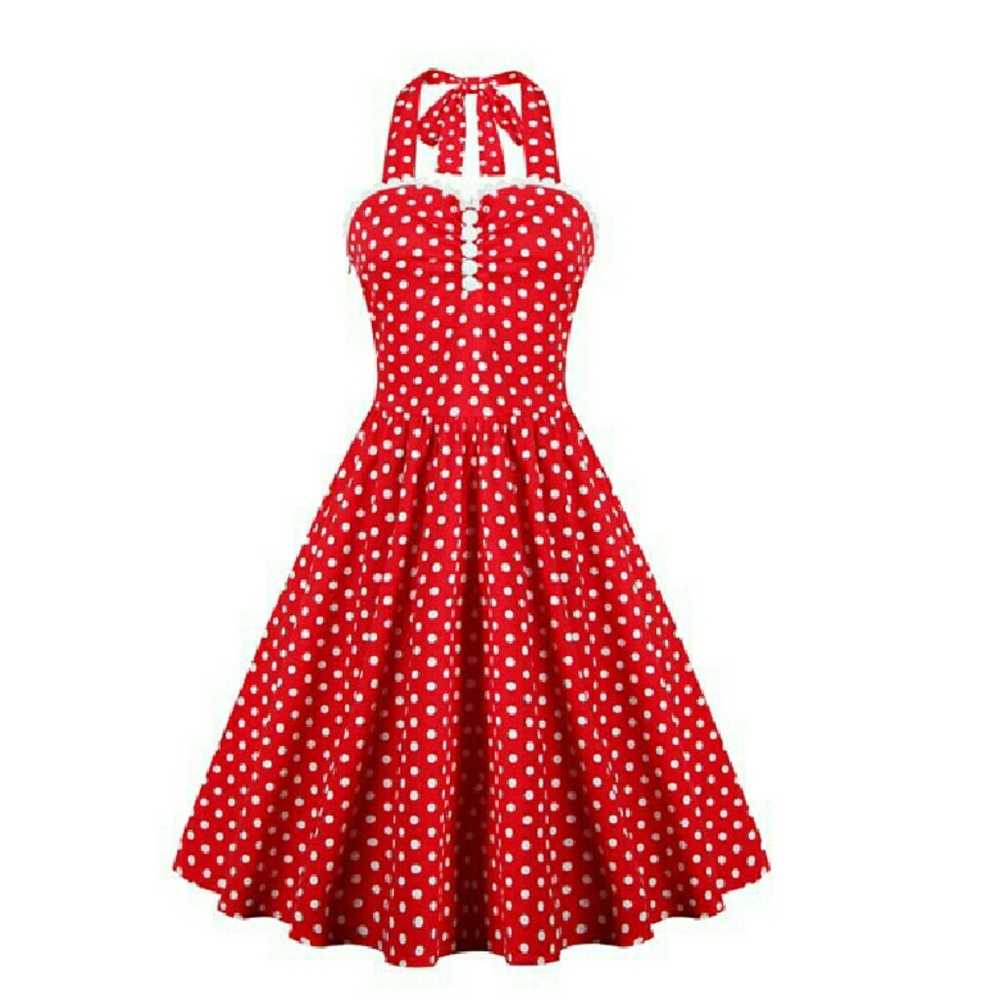 Retro Sweatheart Halter Dress