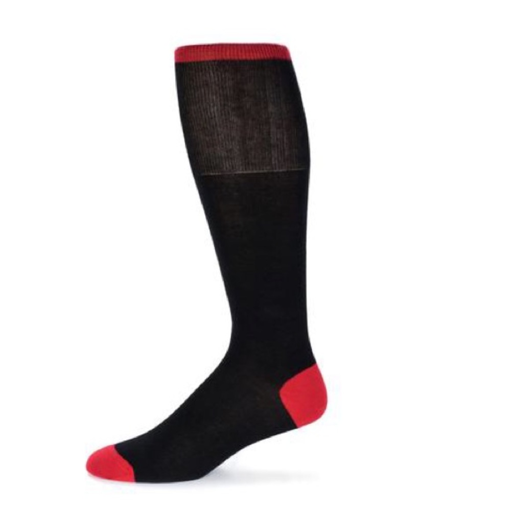 Red Solid Dress Socks
