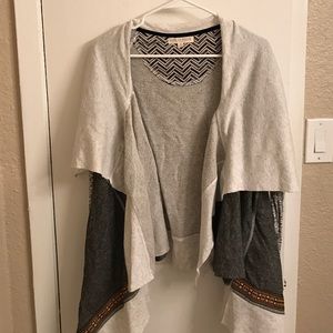 Gray long sleeve sweater vest