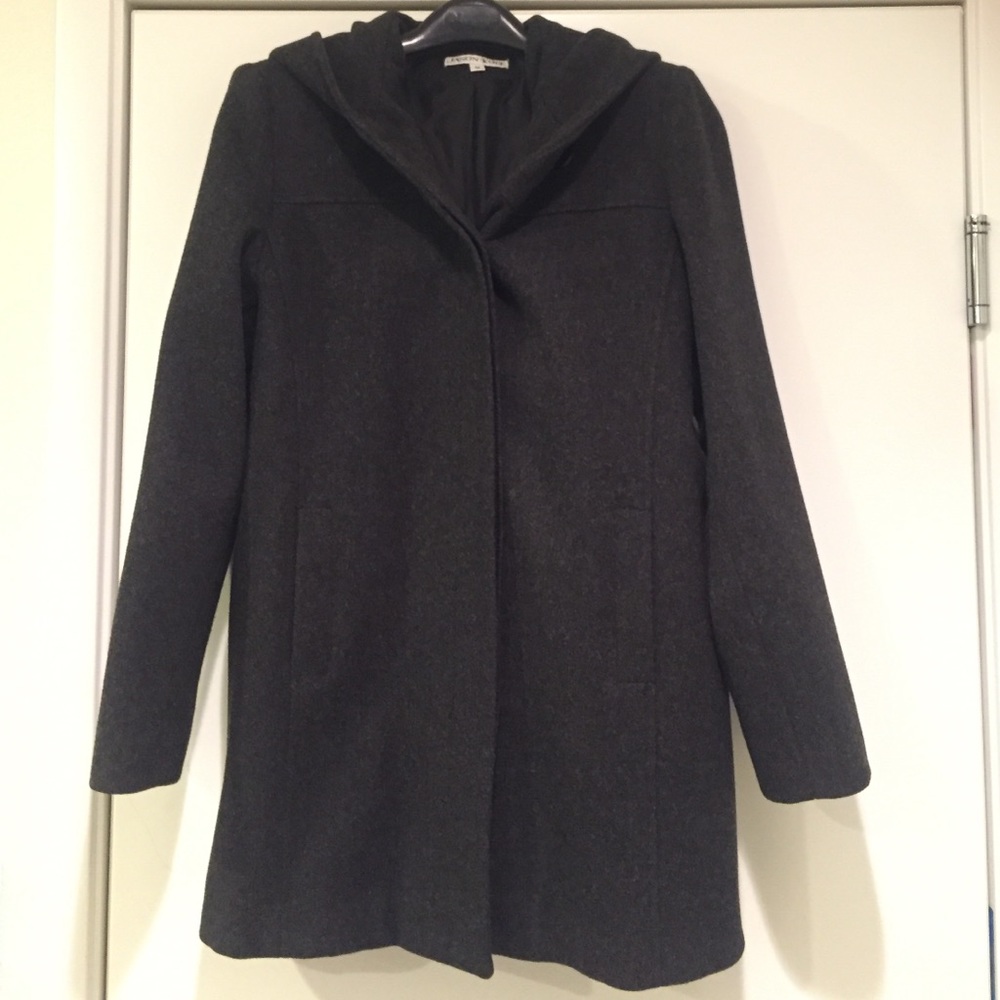 Jason Kole 100% Wool Hooded Coat