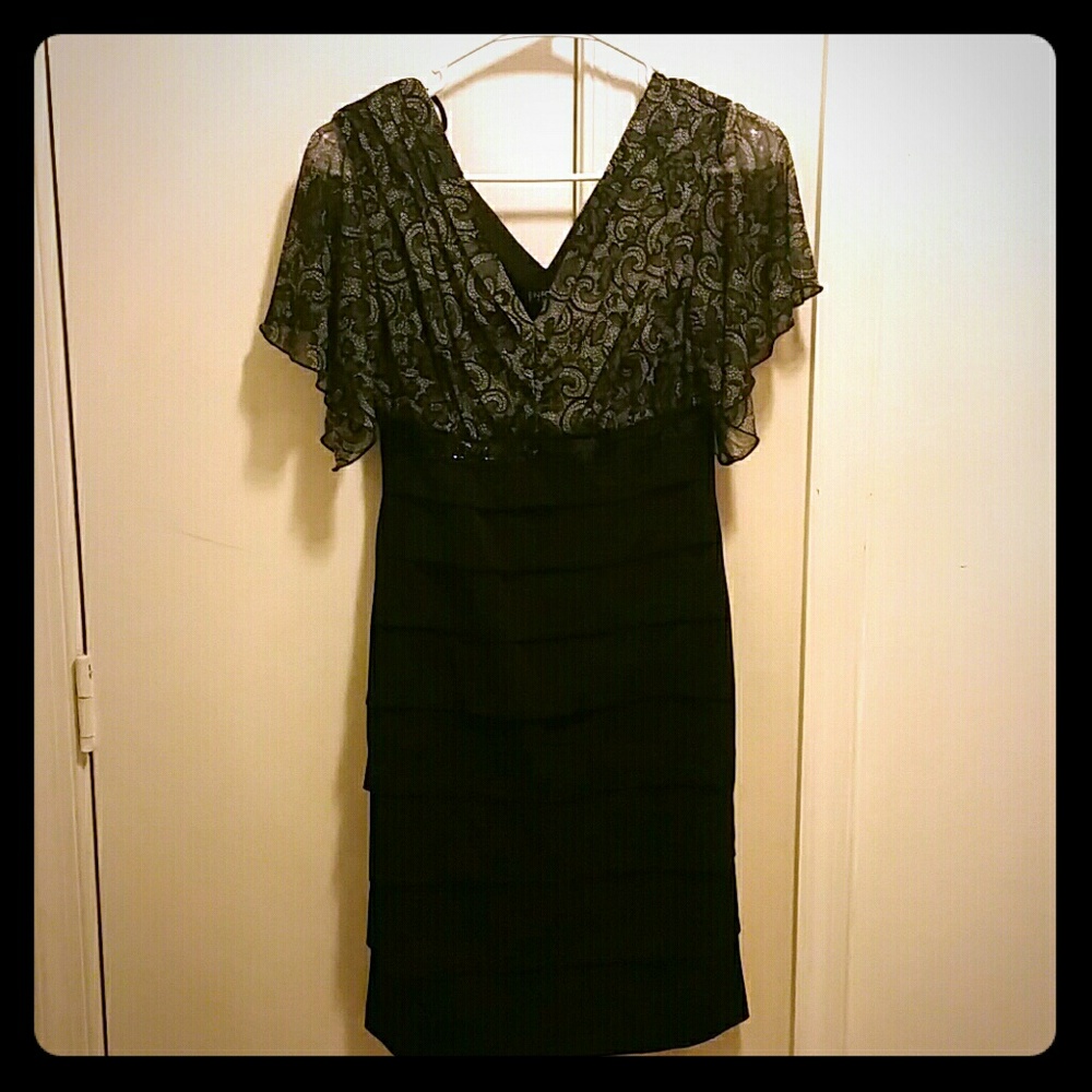 Black and grey cocktail dress