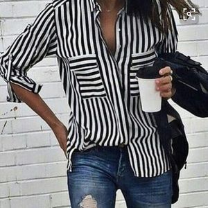 Stripe shirt.