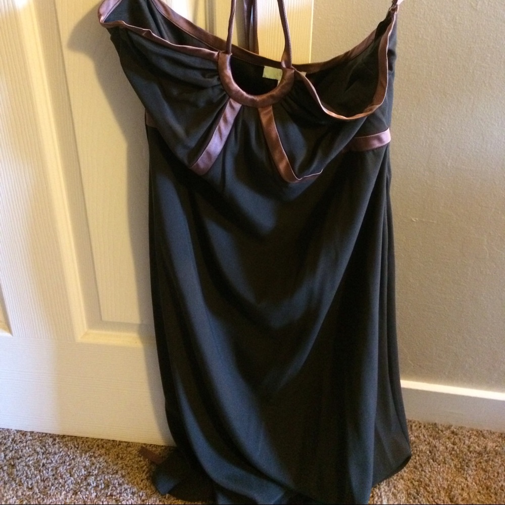 Brown silk maternity dress.  Size small.