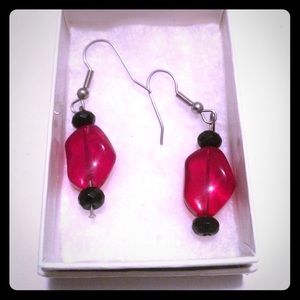 Red and Black Earrings