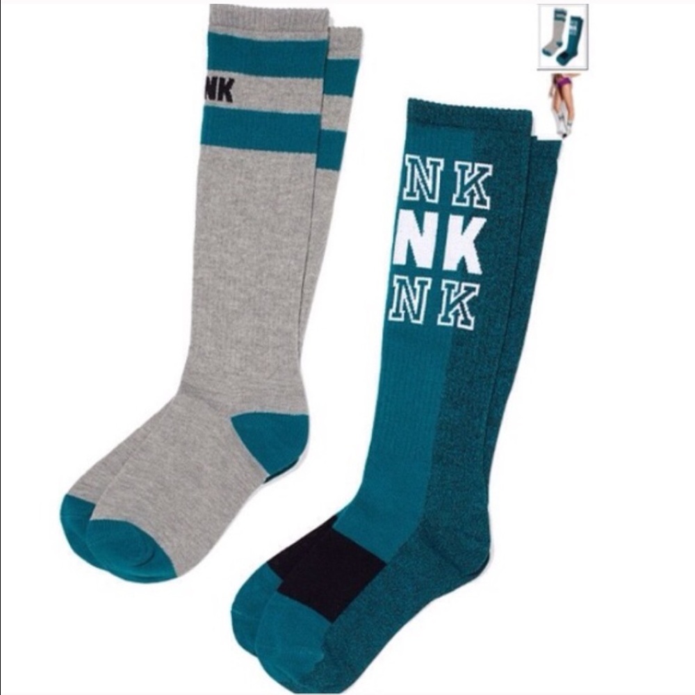 New Victoria's Secret PINK Knee Socks 2PK