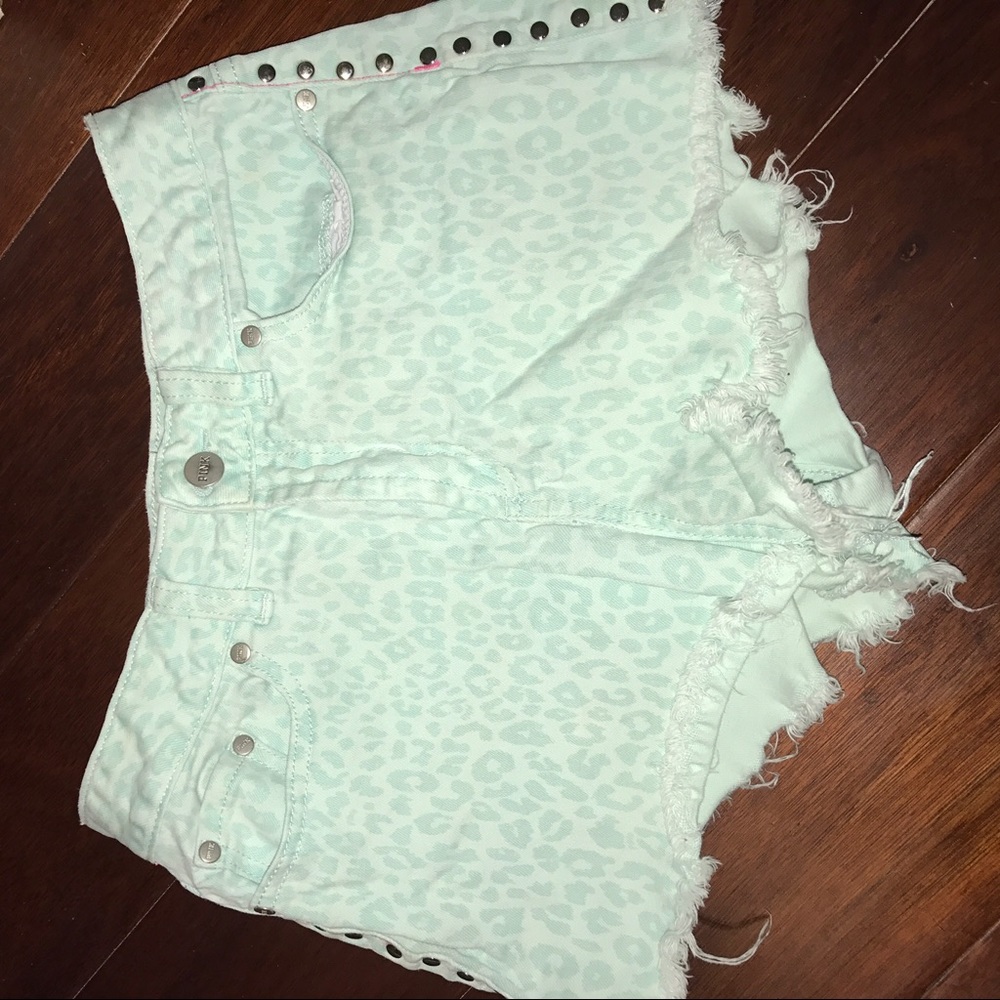 Pink high-waisted shorts