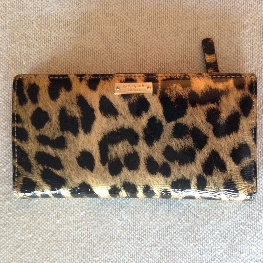 Kate Spade black and gold leopard wallet