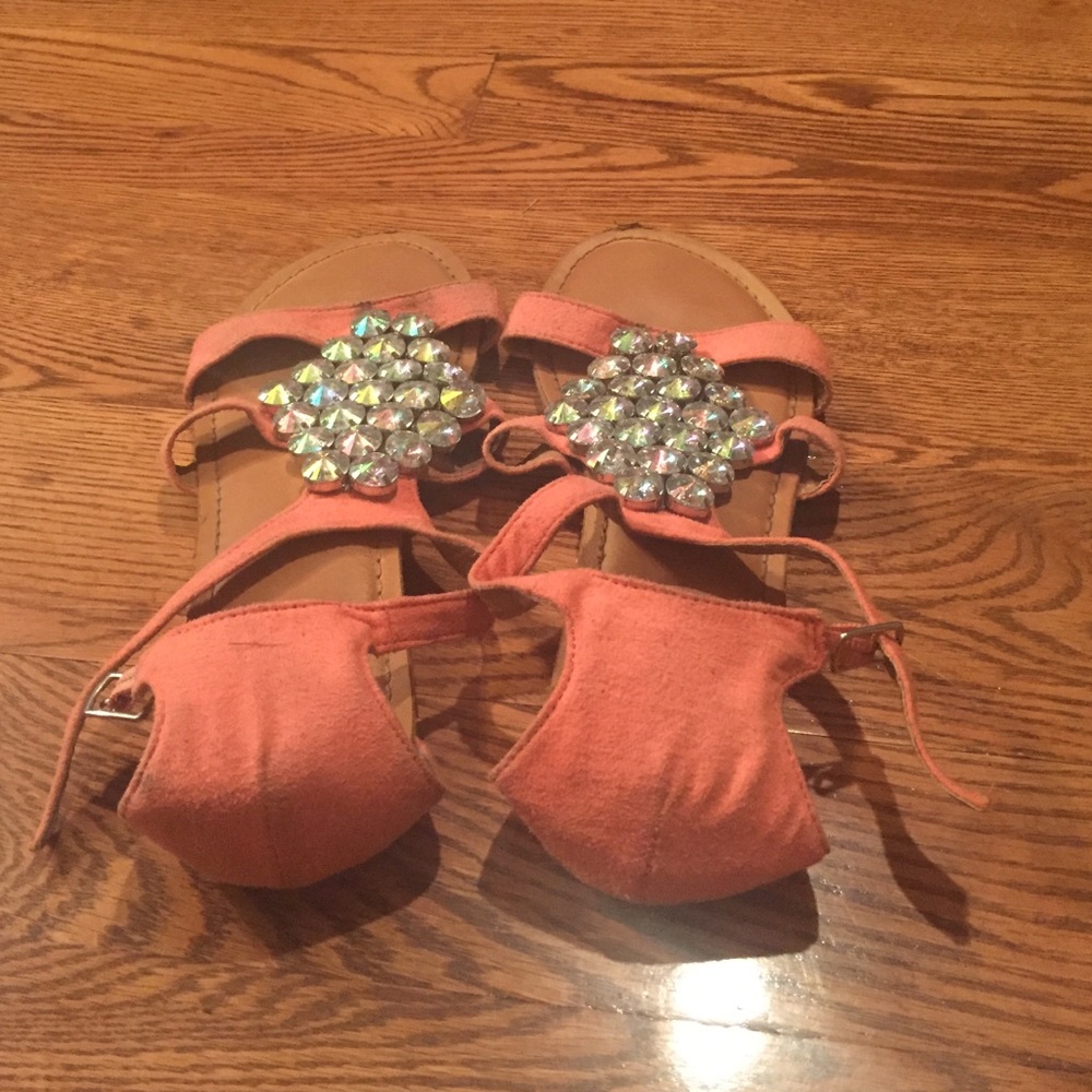 Not Rated peach sandals with crystals