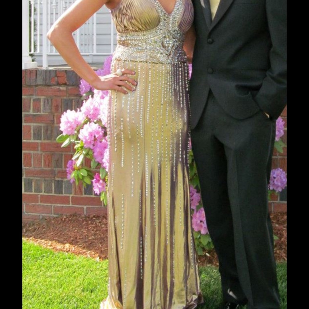 Iridescent purple/gold prom dress (long)