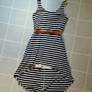 Black and white high-low dress