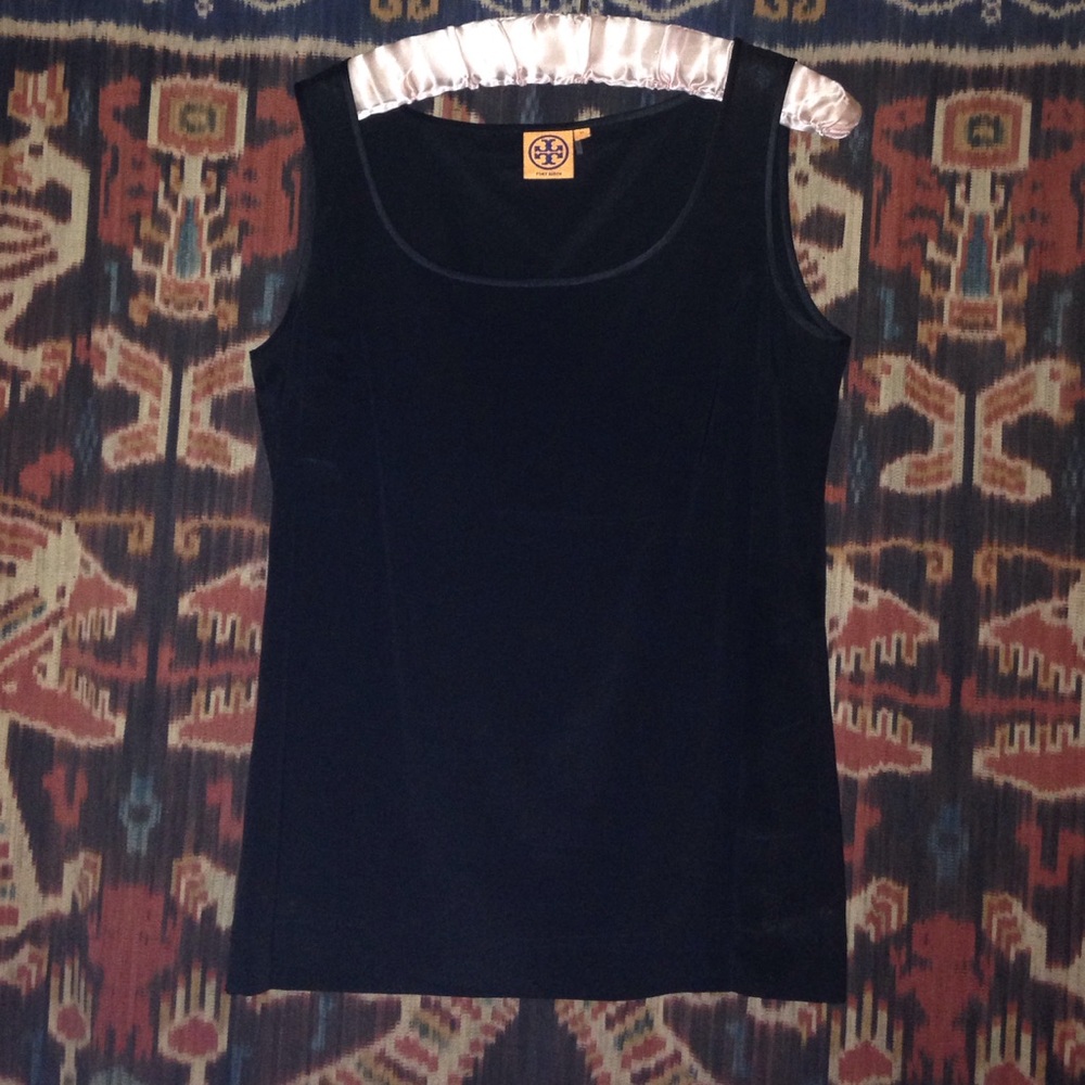 Tory Burch silk/spandex black top size 10