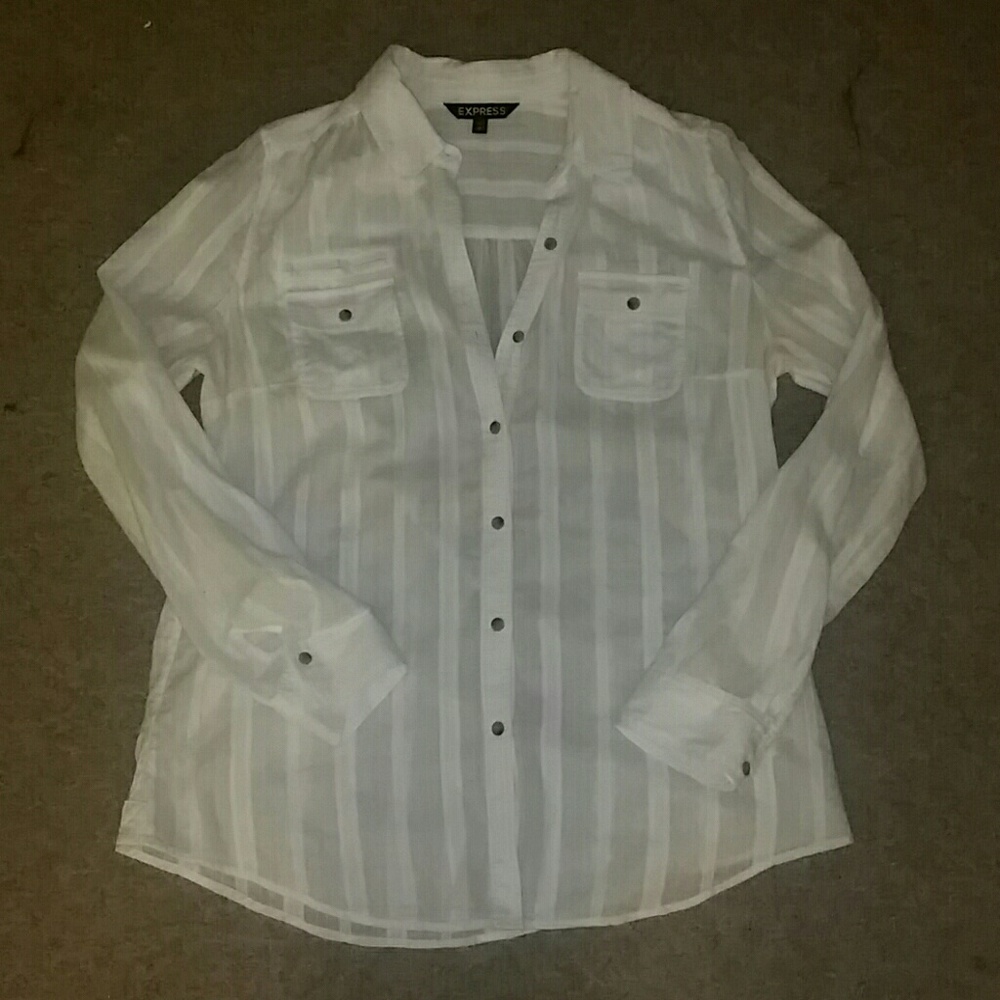 Express white button up