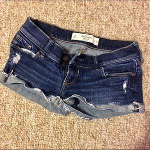 Abercrombie & Fitch Dark Wash Denim Shorts - 0