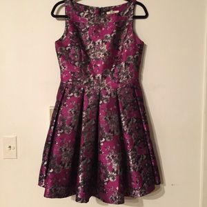 Brocade fit and flare dress