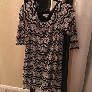 Black and white lace dress