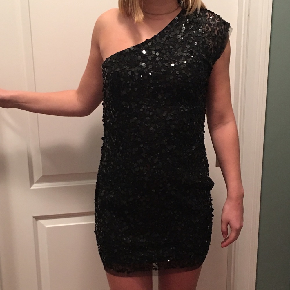 Arden B sequin one shoulder dress